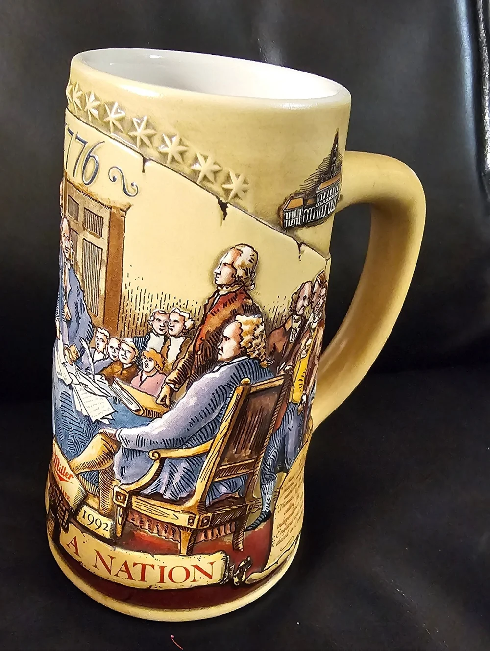 Miller High Life Birth of A Nation 1776 Licensed Collectibe Beer Stein EUC